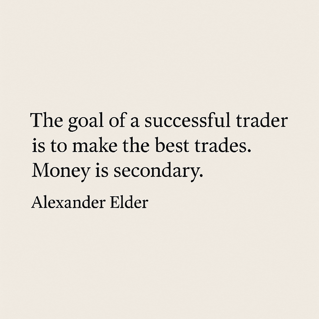 Quote: The goal of a successful trader is to make the best trades. Money is secondary