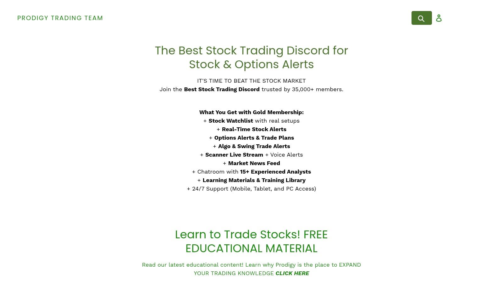 Prodigy Trading Team (Stocks/Options Discord)